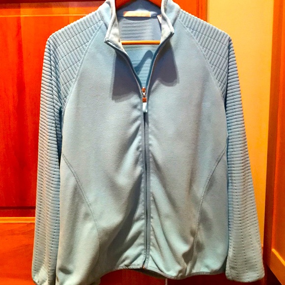 Greg Norman Golf Fleece full zip sz XL  light blue - Picture 1 of 9